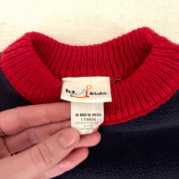 Vintage Kids Fleece Truck Mockneck Pullover Sweatshirt Sweater Size 18 Months - Picture 3 of 4